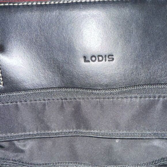 Lodis Audrey Zip Top Tote W/ Organization - Black with Red Trim - Picture 6 of 11